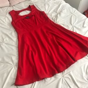 Red dress.